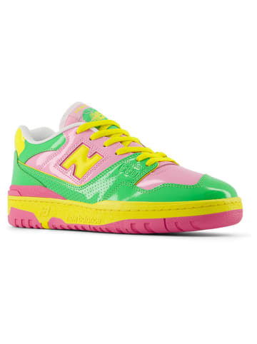 New Balance Leder-Sneakers "550" in Grün/ Pink