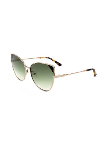 Karl Lagerfeld Damskie okulary przeciwsłoneczne w kolorze złoto-zielonym