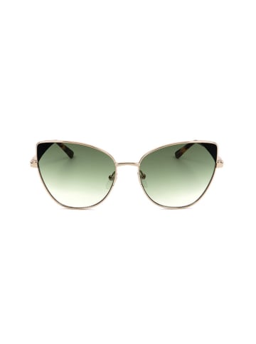 Karl Lagerfeld Damskie okulary przeciwsłoneczne w kolorze złoto-zielonym