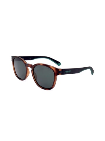 Polaroid Okulary przeciwsłoneczne unisex w kolorze brązowo-zielono-szarym