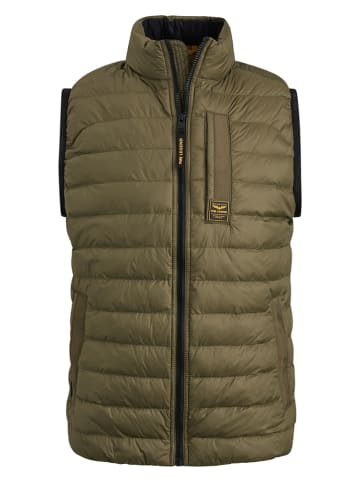 PME Legend Doorgestikte bodywarmer kaki