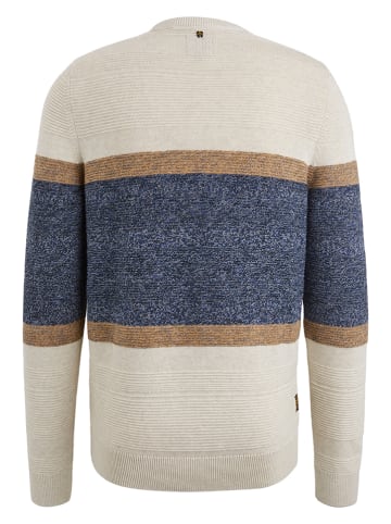 PME Legend Pullover in Beige/ Dunkelblau