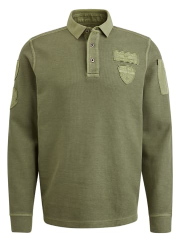 PME Legend Langarm-Poloshirt in Khaki
