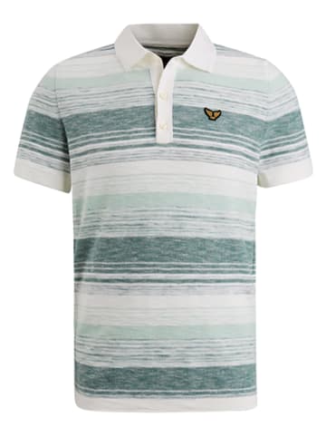 PME Legend Poloshirt in Creme/ Blau