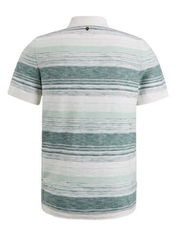 PME Legend Poloshirt in Creme/ Blau