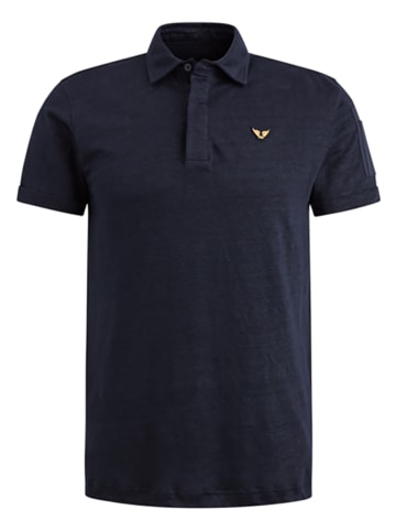 PME Legend Leinen-Poloshirt in Dunkelblau