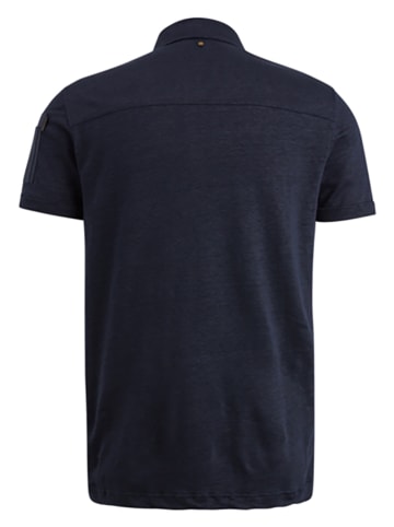 PME Legend Leinen-Poloshirt in Dunkelblau