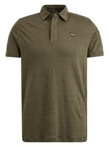 PME Legend Leinen-Poloshirt in Khaki