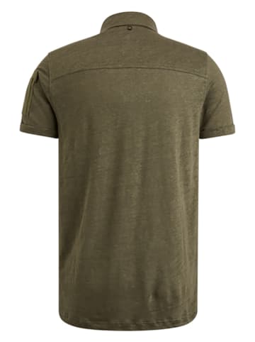 PME Legend Leinen-Poloshirt in Khaki