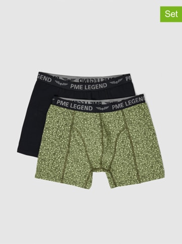 PME Legend 2er-Set: Boxershorts in Grün/ Schwarz/ Grün/ Schwarz