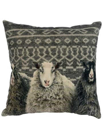Mars & More Poduszka "Sheep" w kolorze kremowo-zielonym - 45 x 45 cm