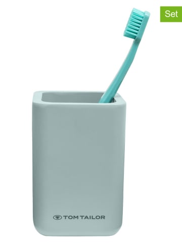 Tom Tailor 2er-Set: Zahnputzbecher in Mint - (B)7 x (H)10 x (T)7 cm