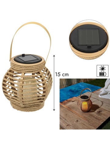 Ethnical Life Solarna lampa dekoracyjna LED w kolorze beżowym - wys. 15 x Ø 15 cm
