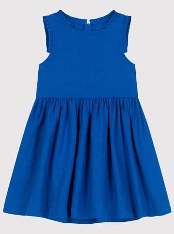 PETIT BATEAU Leinen-Kleid in Blau