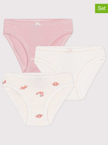 PETIT BATEAU 3er-Set: Slips in Rosa/ Weiß