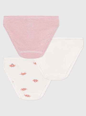 PETIT BATEAU 3er-Set: Slips in Rosa/ Weiß
