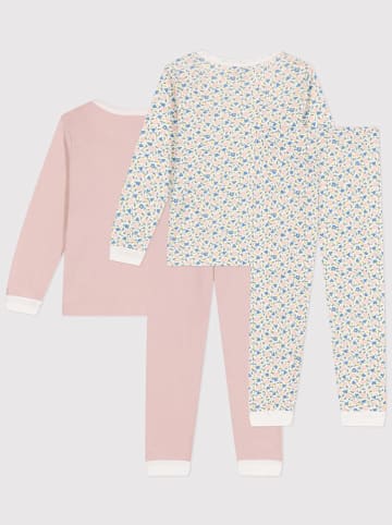 PETIT BATEAU 2-delige set: pyjama's lichtroze/wit