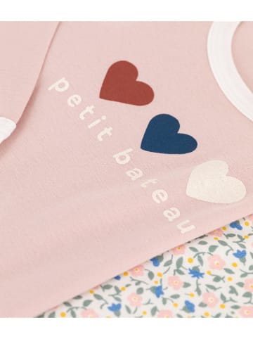 PETIT BATEAU 2-delige set: pyjama's lichtroze/wit