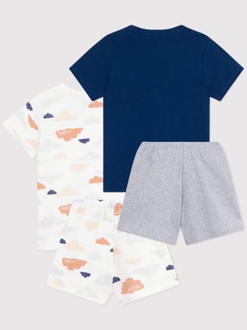 PETIT BATEAU 2-delige set: pyjama's donkerblauw/wit