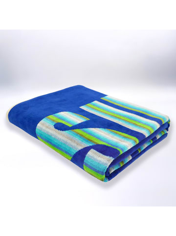 Le Comptoir de la Plage Strandtuch ''Nyaralas'' in Blau/ Türkis - (L)180 x (B)140 cm