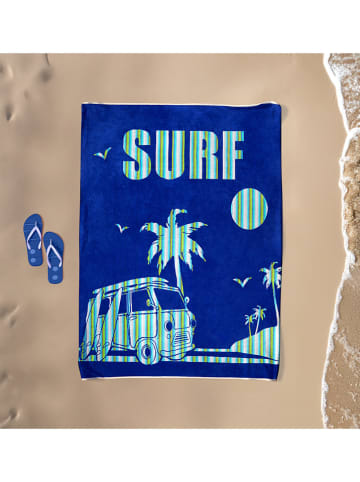 Le Comptoir de la Plage Strandtuch ''Nyaralas'' in Blau/ Türkis - (L)180 x (B)140 cm