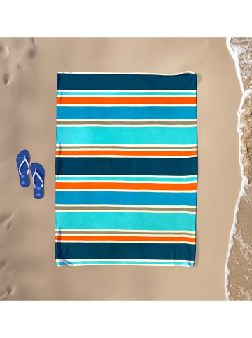 Le Comptoir de la Plage Strandtuch ''Cabrera'' in Petrol/ Türkis/ Orange - (L)180 x (B)140 cm
