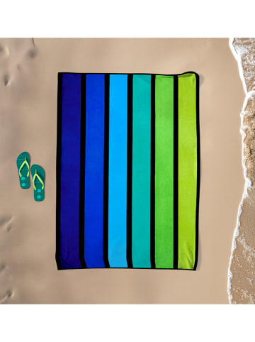 Le Comptoir de la Plage Strandtuch ''Happy'' in Blau/ Grün - (L)180 x (B)140 cm