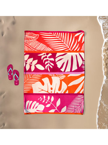 Le Comptoir de la Plage Strandtuch ''Carlina'' in Orange/ Pink - (L)180 x (B)140 cm