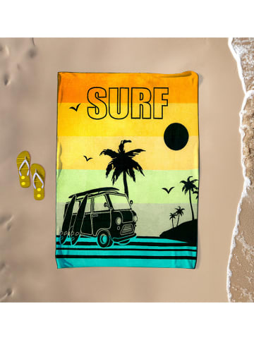Le Comptoir de la Plage Strandtuch ''Yari'' in Orange/ Gelb/ Grün - (L)180 x (B)140 cm
