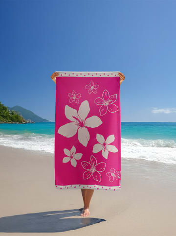 Le Comptoir de la Plage Strandtuch ''Wasaga'' in Pink - (L)175 x (B)100 cm