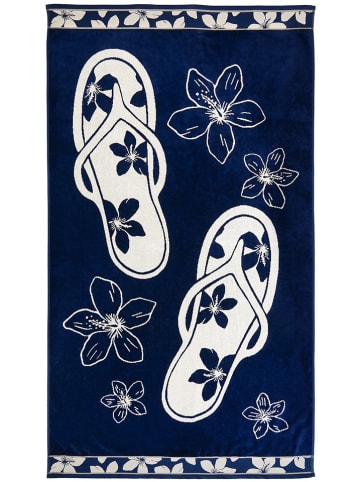 Le Comptoir de la Plage Strandlaken "Patong" donkerblauw - (L)175 x (B)100 cm