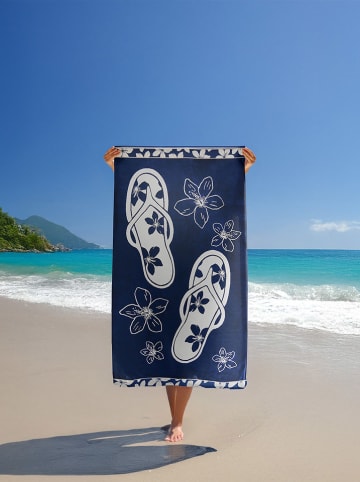 Le Comptoir de la Plage Strandlaken "Patong" donkerblauw - (L)175 x (B)100 cm