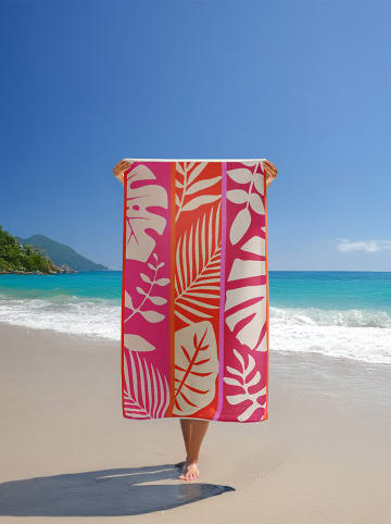 Le Comptoir de la Plage Strandtuch ''Chincha'' in Pink/ Orange - (L)175 x (B)100 cm