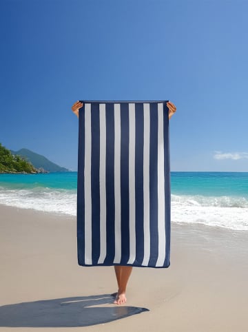 Le Comptoir de la Plage Strandtuch ''Bahia'' in Dunkelblau/ Weiß - (L)175 x (B)100 cm