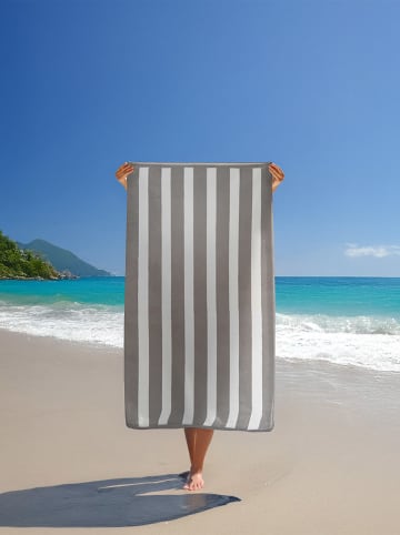 Le Comptoir de la Plage Strandtuch ''Bahia'' in Taupe/ Weiß - (L)175 x (B)100 cm