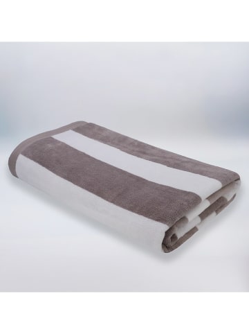 Le Comptoir de la Plage Strandtuch ''Bahia'' in Taupe/ Weiß - (L)175 x (B)100 cm
