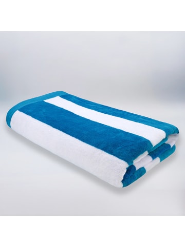 Le Comptoir de la Plage Strandtuch ''Bahia'' in Blau/ Weiß - (L)175 x (B)100 cm