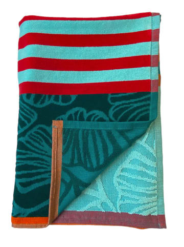 Le Comptoir de la Plage Strandtuch ''Fiorito'' in Blau/ Orange - (L)170 x (B)90 cm