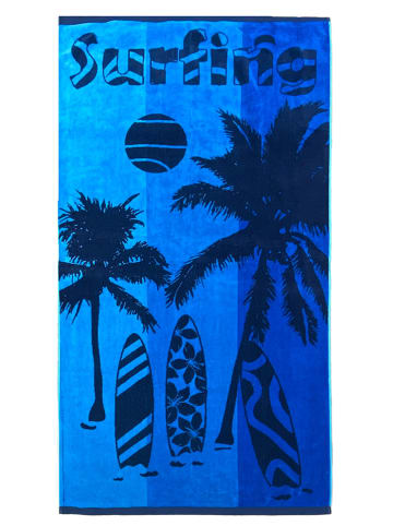 Le Comptoir de la Plage Strandtuch ''Lombok'' in Blau - (L)170 x (B)90 cm
