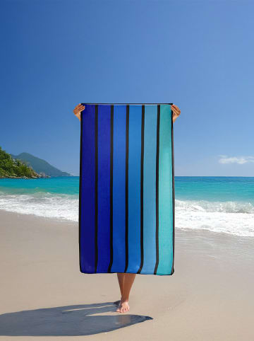 Le Comptoir de la Plage Ręcznik plażowy w kolorze granatowo-niebiesko-turkusowym - 170 x 90 cm