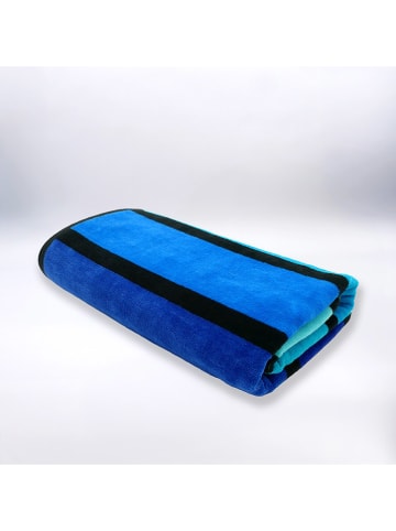 Le Comptoir de la Plage Strandlaken "Glamblue" donkerblauw/blauw/turquoise - (L)170 x (B)90 cm