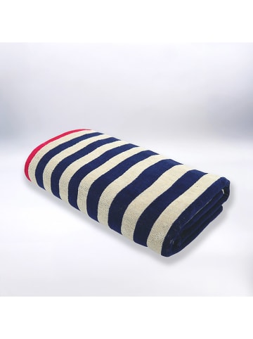 Le Comptoir de la Plage Strandlaken "Ankuri" donkerblauw/crème - (L)170 x (B)90 cm