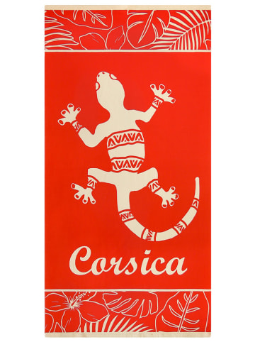 Le Comptoir de la Plage Mikrofaser-Strandtuch ''Tuara'' in Orange - (L)140 x (B)70 cm