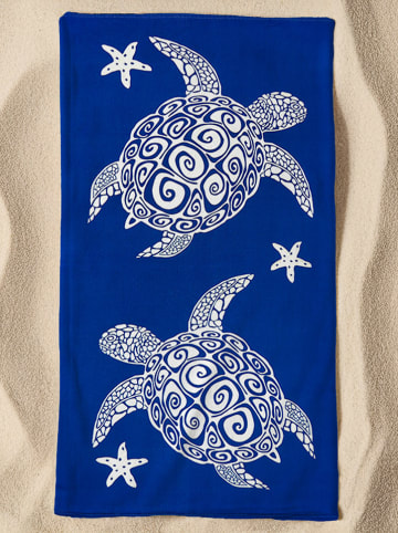 Le Comptoir de la Plage Mikrofaser-Strandtuch ''Bari'' in Blau - (L)170 x (B)90 cm