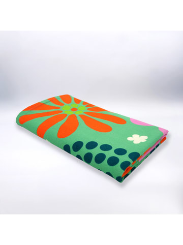 Le Comptoir de la Plage Ręcznik plażowy "Piodao" w kolorze zielonym ze wzorem - 170 x 90 cm