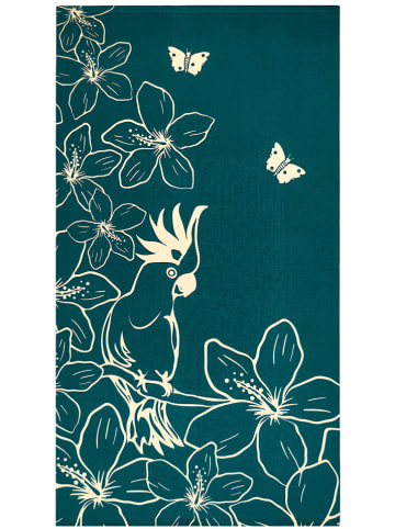 Le Comptoir de la Plage Mikrofaser-Strandtuch ''Serifos'' in Petrol - (L)170 x (B)90 cm