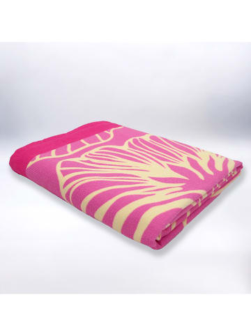 Le Comptoir de la Plage Mikrofaser-Strandtuch ''Jinoka'' in Pink/ Orange - (L)170 x (B)140 cm