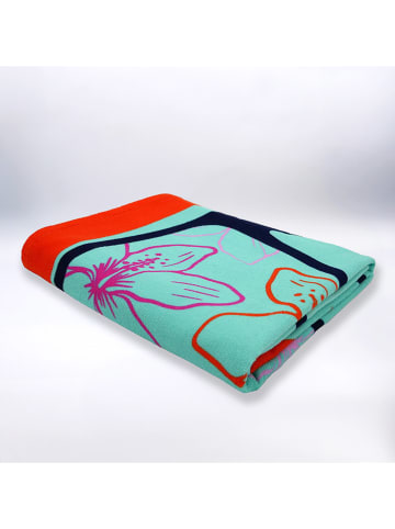 Le Comptoir de la Plage Mikrofaser-Strandtuch ''Manilva'' in Türkis - (L)170 x (B)140 cm