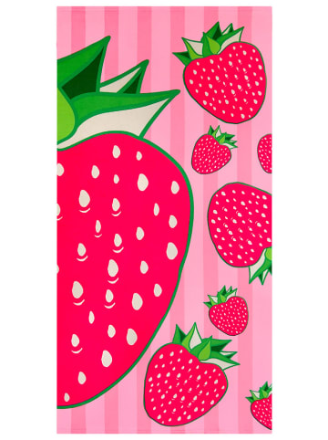 Le Comptoir de la Plage Mikrofaser-Strandtuch ''Pop-Fraise'' in Rosa/ Pink - (L)150 x (B)75 cm