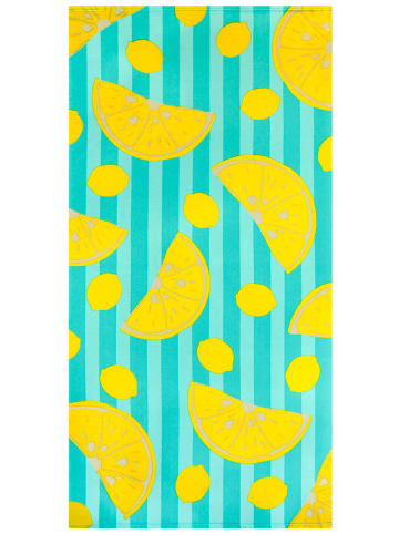 Le Comptoir de la Plage Mikrofaser-Strandtuch ''Pop-Citron'' in Türkis/ Gelb - (L)150 x (B)75 cm
